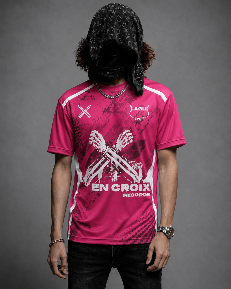 Tee shirt EN CROIX Records Rose — face