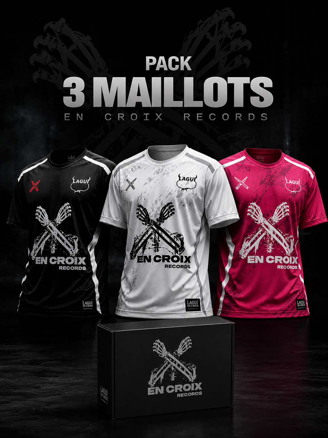 Pack 3 Maillots En Croix Records